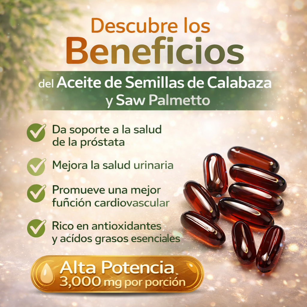 Combo Capilar e Inmunidad – Aceite de Semilla de Calabaza con Saw Palmetto + Aceite de Hoja de Orégano