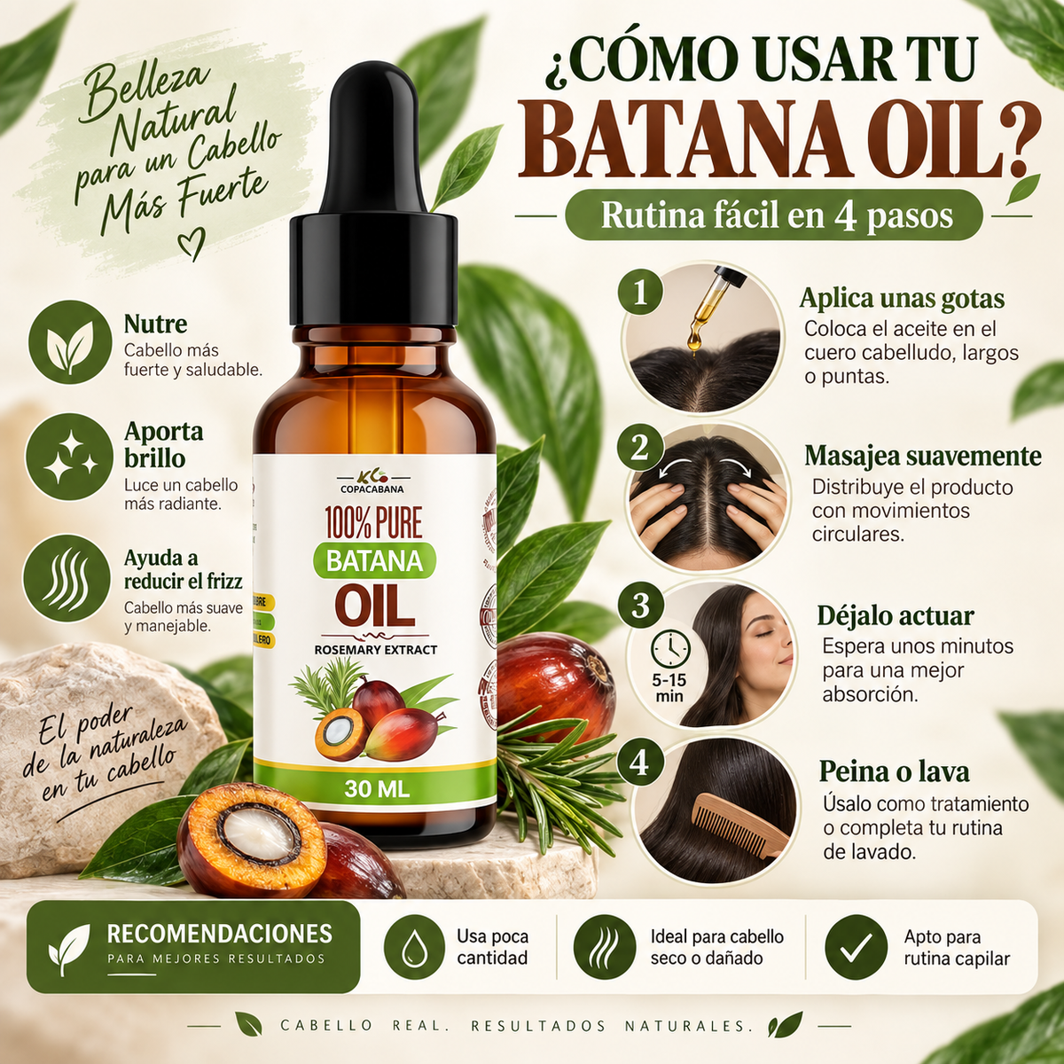 🌿 Aceite Batana 100% Puro y Natural – 30 mL