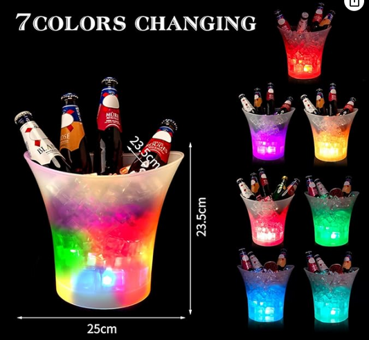 Cubeta Hielera Con Luz Led Y Parlante