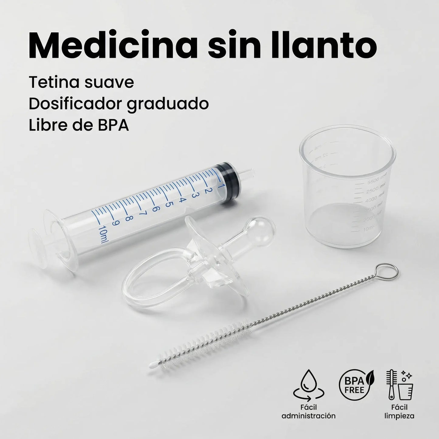 Chupete Dispensador Medicina Bebé - Administración Fácil Segura Libre BPA