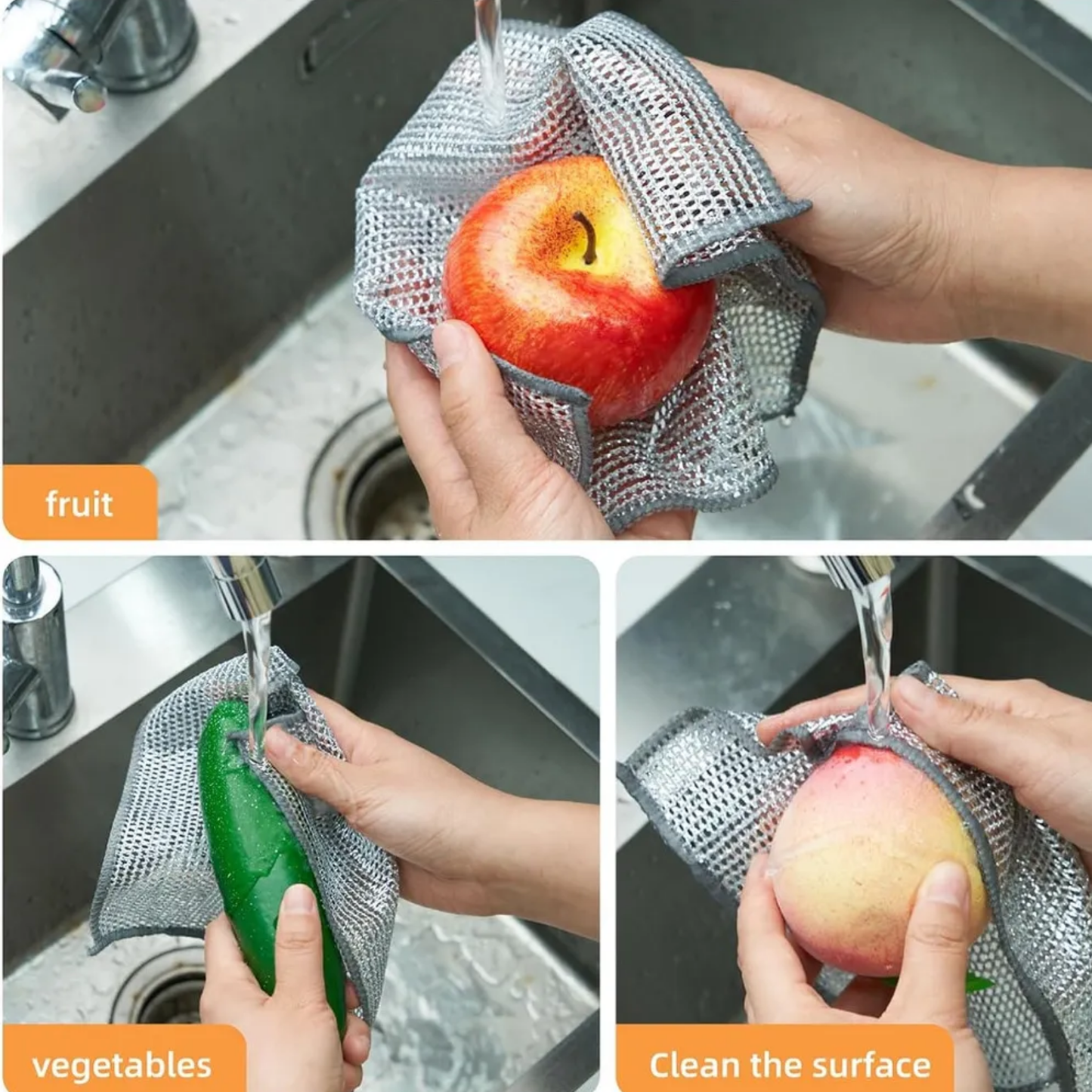 Paños Metálicos Multiuso de Limpieza 5Pc