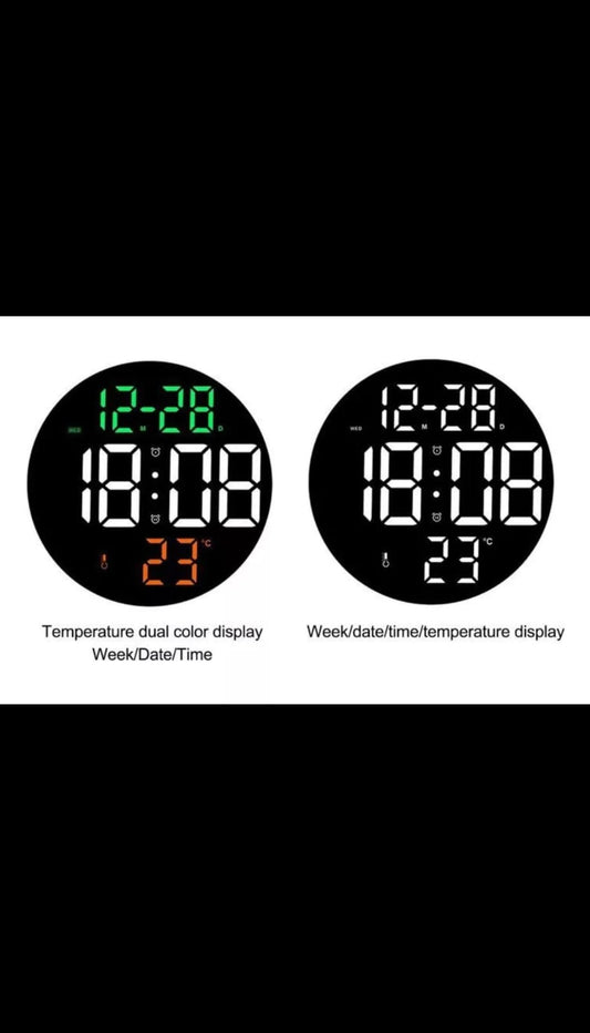 Reloj De Pared Digital Redondo Led Grand