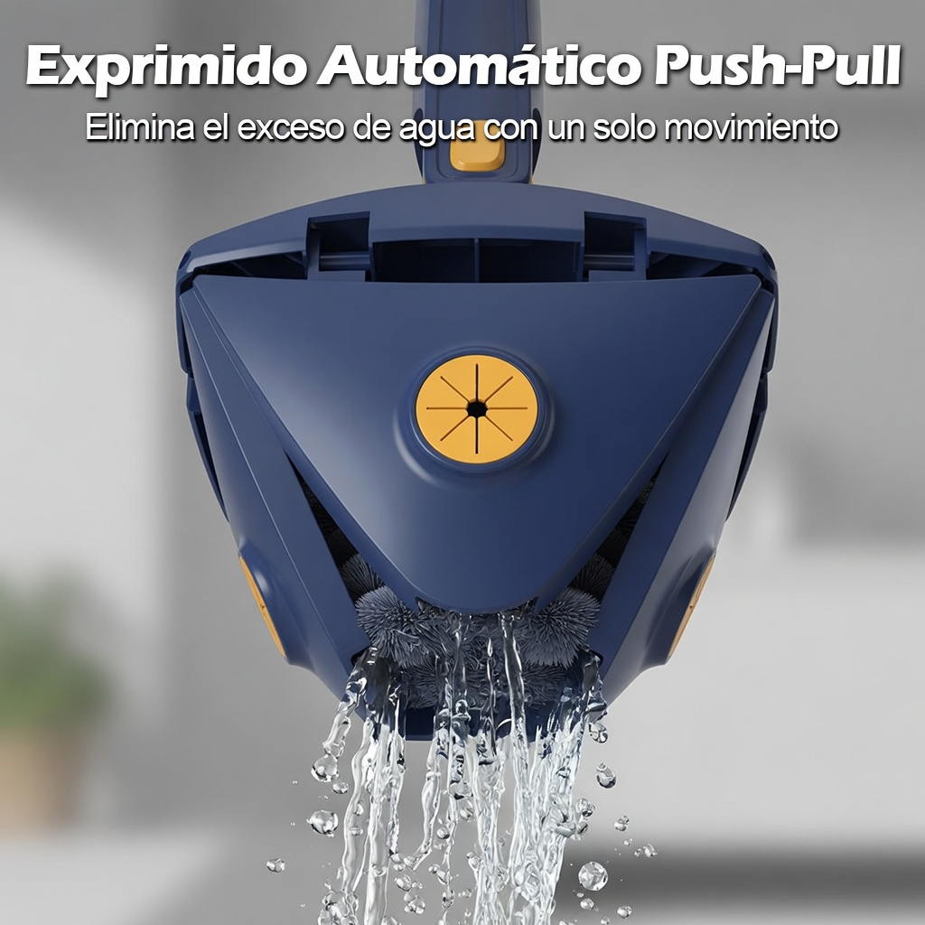 Trapeador Giratoria Triangular con Exprimidor Automático – Limpieza Profunda sin Esfuerzo