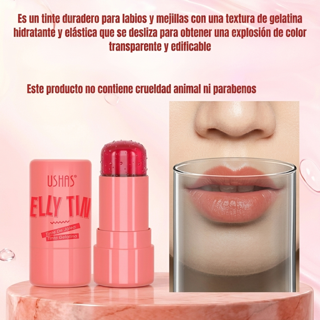 Tinta Labios Rubor Jelly 2 en 1 - Hidratante Duradero Multifuncional