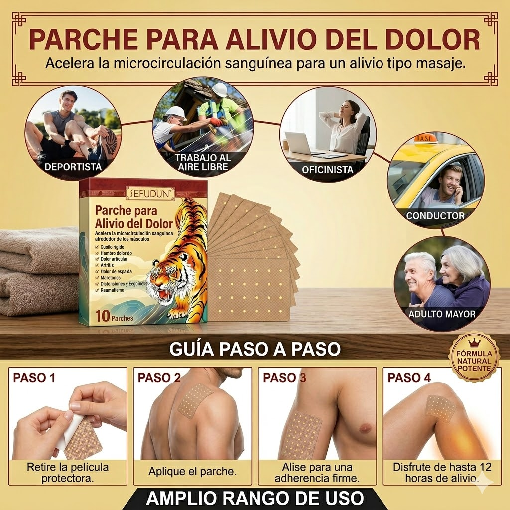 🐯 Parches de Tigre Tradicionales: Alivio Rápido y Natural para el Dolor Muscular y Articular