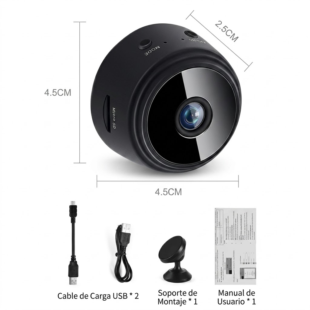 Mini Cámara WiFi Oculta Full HD 1080P - Vigilancia Discreta y Potente