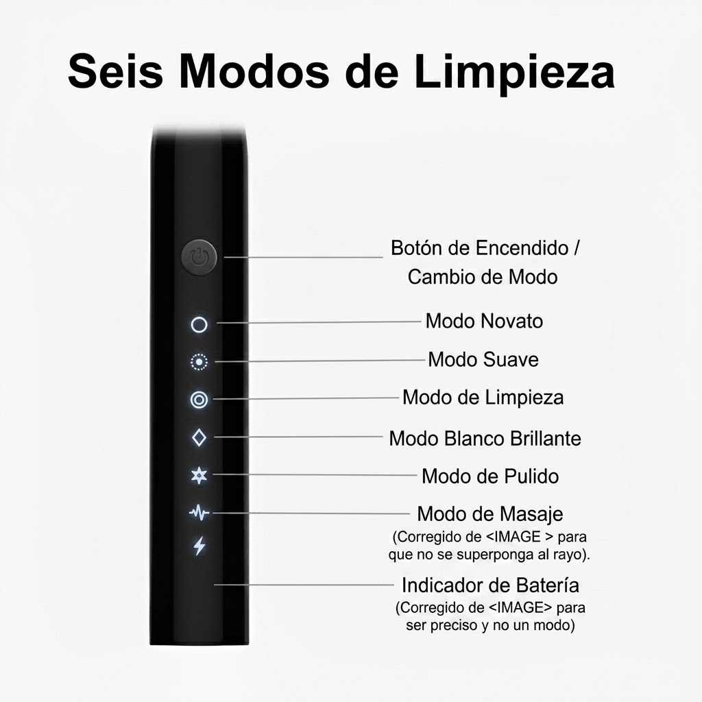 Cepillo de Dientes Eléctrico Sónico Recargable – Limpieza Profesional en Casa ✨