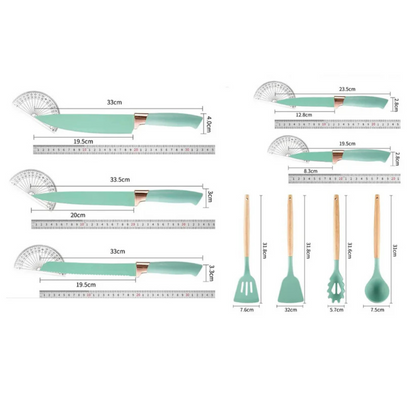 Set De Utensilios De Cocina 19 Piezas - Silicona Antiadherente