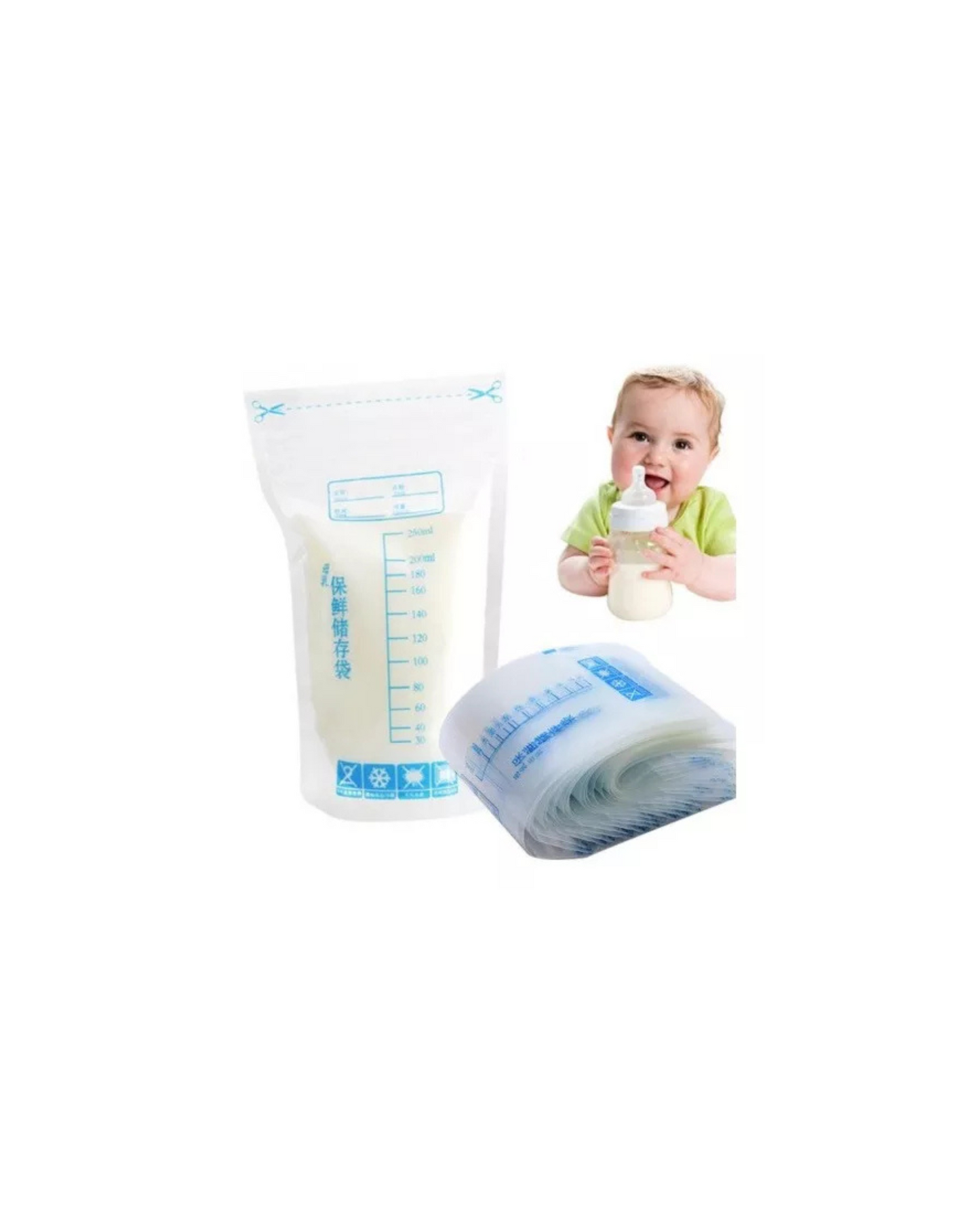 30 bolsas para almacenar leche materna