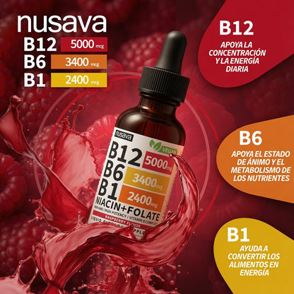 Gotas Líquidas de Vitamina B12 5000 mcg – Energía, Enfoque y Bienestar Total