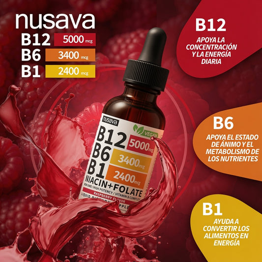 Gotas Líquidas de Vitamina B12 5000 mcg – Energía, Enfoque y Bienestar Total