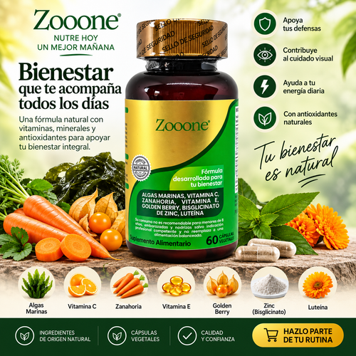 Zooone Vital Plus 🌿 | Bienestar Diario en 60 Cápsulas