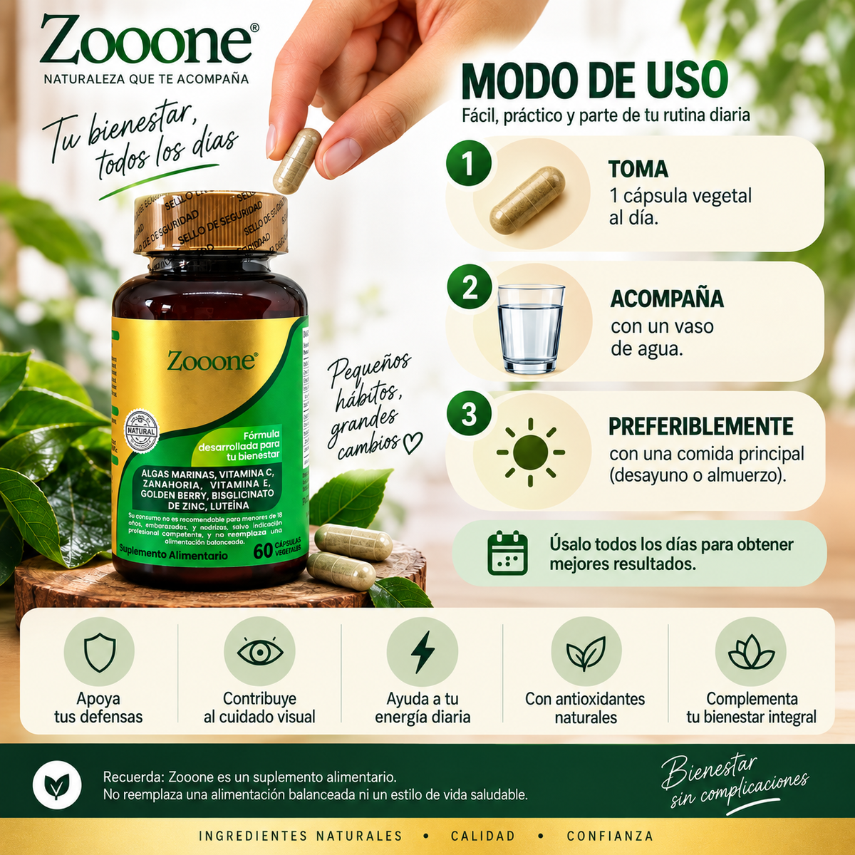 Zooone Vital Plus 🌿 | Bienestar Diario en 60 Cápsulas