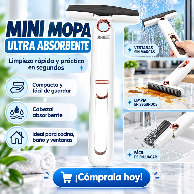 🧼✨ MINI MOPA ULTRA ABSORBENTE 2x1 – LIMPIEZA RÁPIDA Y SIN COMPLICACIONES