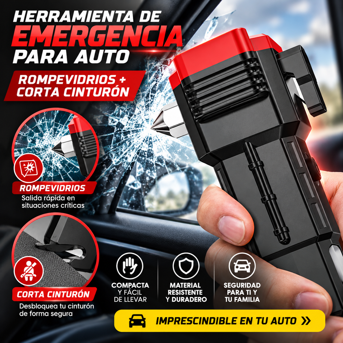 🔦✨ LINTERNA MULTIFUNCIONAL 4 EN 1 RECARGABLE – ILUMINACIÓN Y UTILIDAD EN UN SOLO EQUIPO