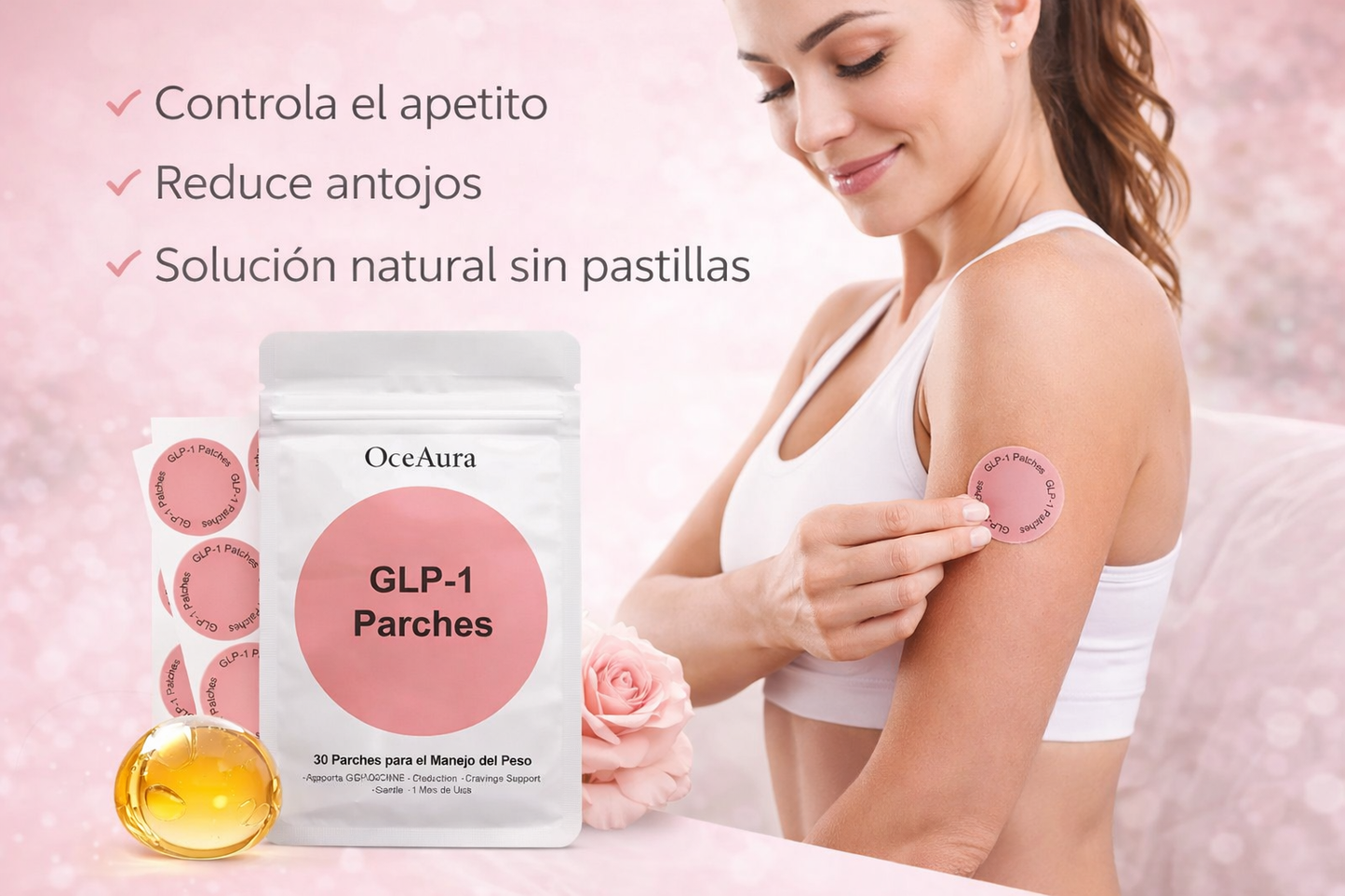 Parches OCEAURA Control de Apetito y Metabolismo Natural para 30 días