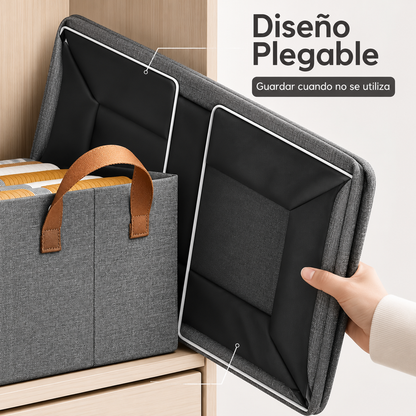 Canasta Caja Organizadora Plegable para Ropa, Juguetes y Mantas con Asas