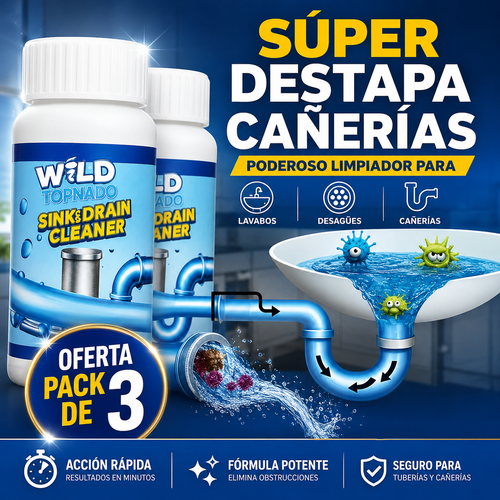 💥 PACK DE 3 – POTENTE LIMPIADOR DE FREGADERO Y DRENAJE 💦
