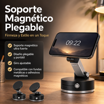 📱 SOPORTE MAGNÉTICO PLEGABLE PARA CELULAR Lleva 2x1