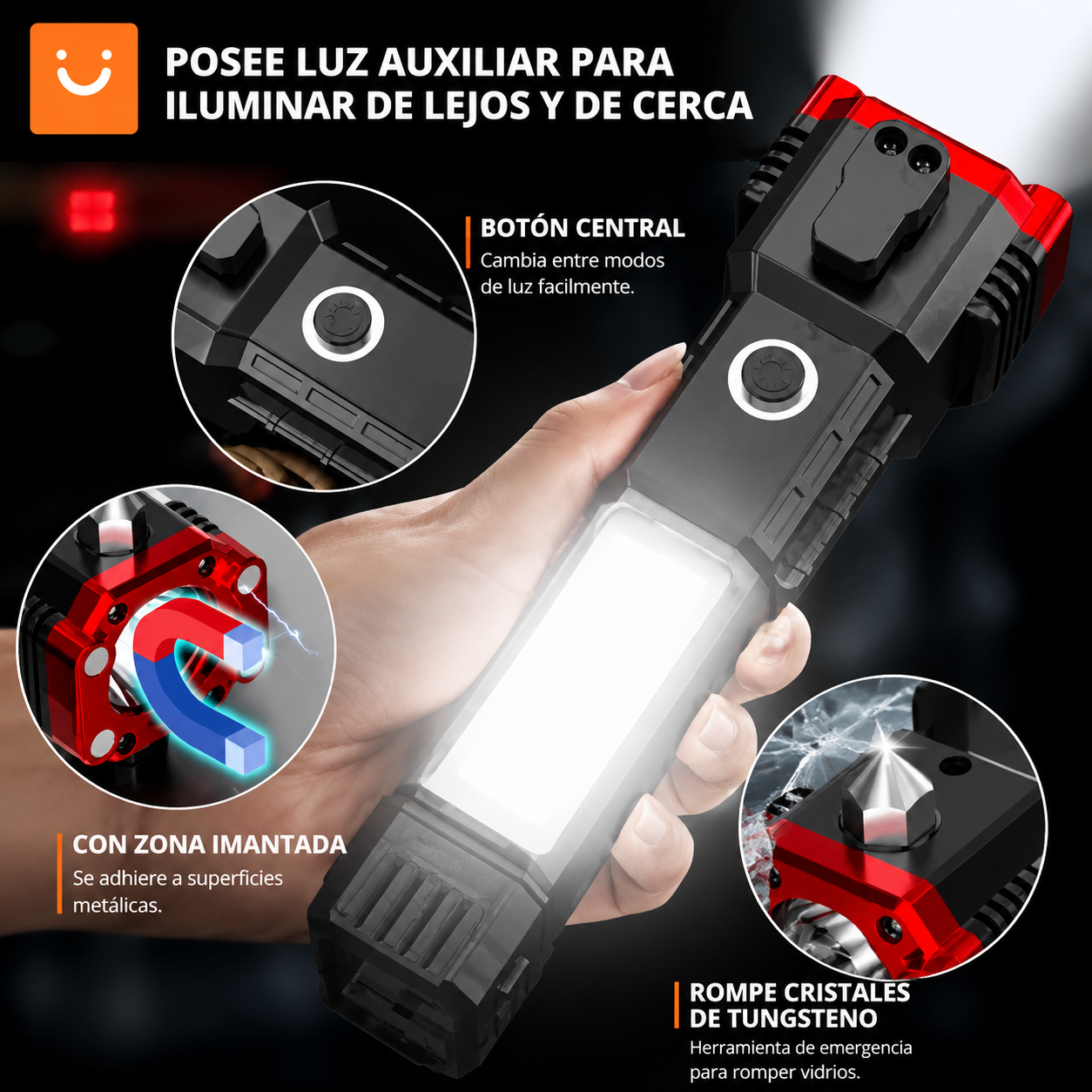 🔦 SUPER LINTERNA LED MULTIFUNCIONAL