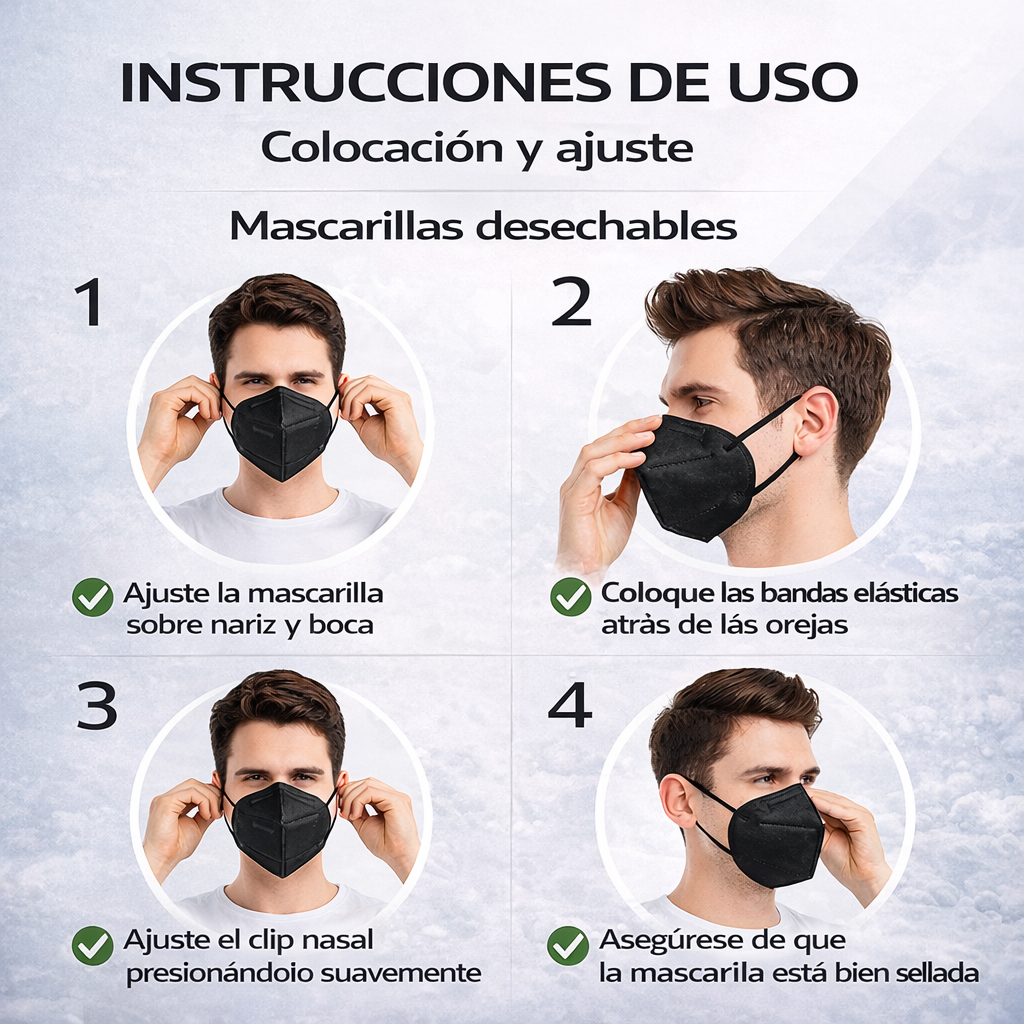 Mascarillas Kn95 Negras En Formato 20