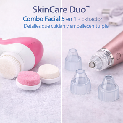 SkinCare Duo™ – Combo Facial 5 en 1 + Extractor para Piel Radiante sin Esfuerzo
