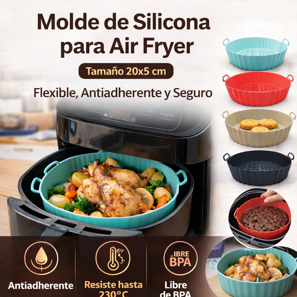 Molde de Silicona para Air Fryer de 20x5 cm! 🍰 2 unidades.
