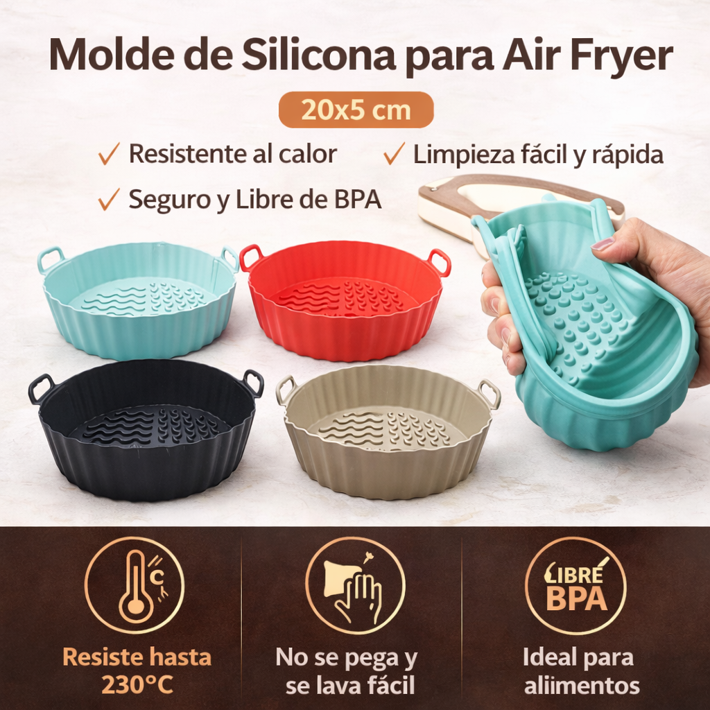 Molde de Silicona para Air Fryer de 20x5 cm! 🍰 2 unidades.