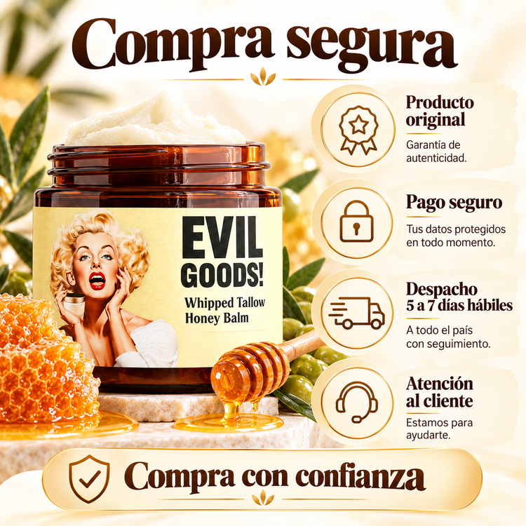🍯 EVIL GOODS! Whipped Tallow Honey Balm – Bálsamo Nutritivo para Piel Seca