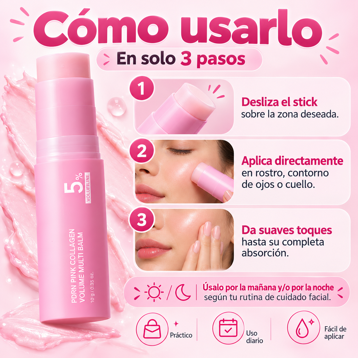 💗 PDRN Pink Collagen Volume Multi Balm – Bálsamo Facial en Barra