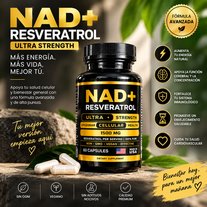 ⚡ NAD + Resveratrol Americano — 60 cápsulas