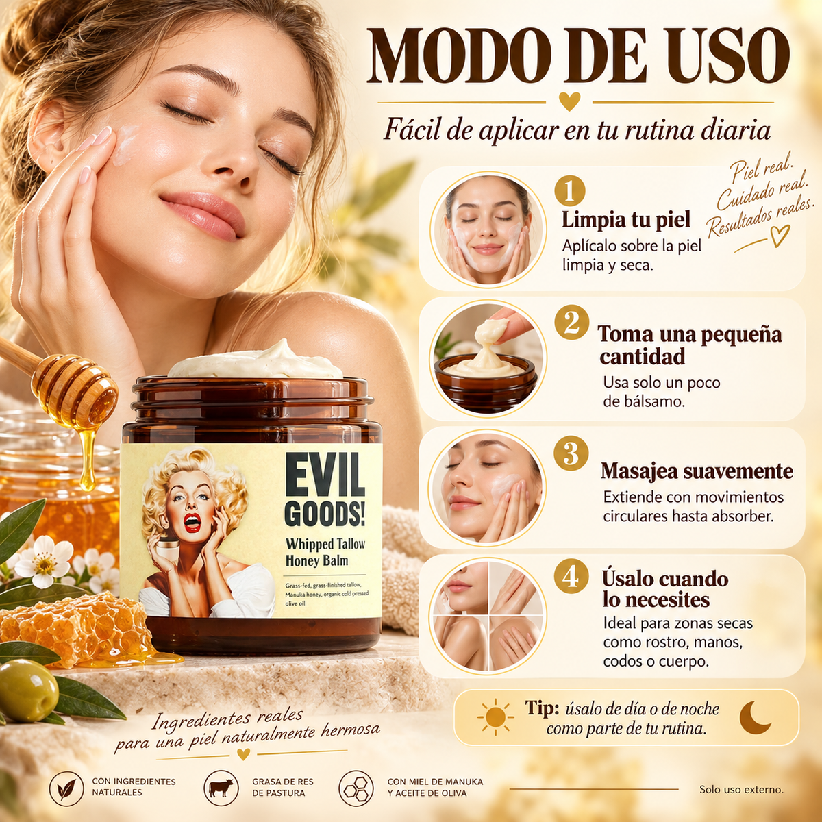 Evil Goods Bálsamo de Ternera y Miel 🍯 | Nutrición Intensa para tu Piel