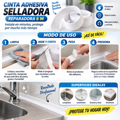 🛠️ CINTA ADHESIVA SELLADORA REPARADORA 6M