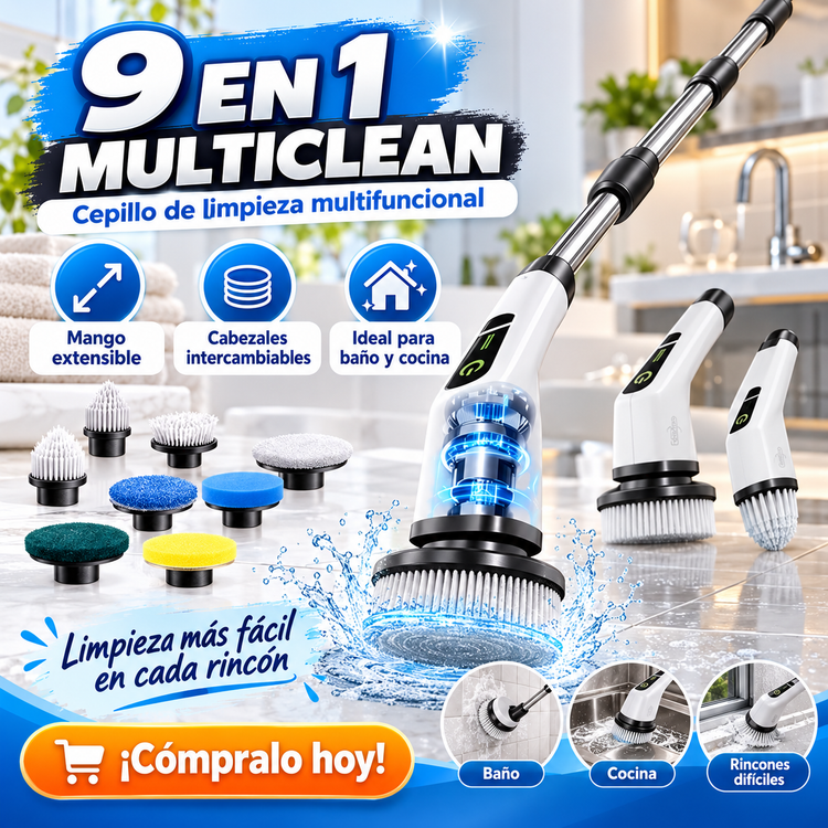 🧼✨ 9 EN 1 MULTICLEAN CEPILLO DE LIMPIEZA – MÁS FUNCIONES, MENOS ESFUERZO