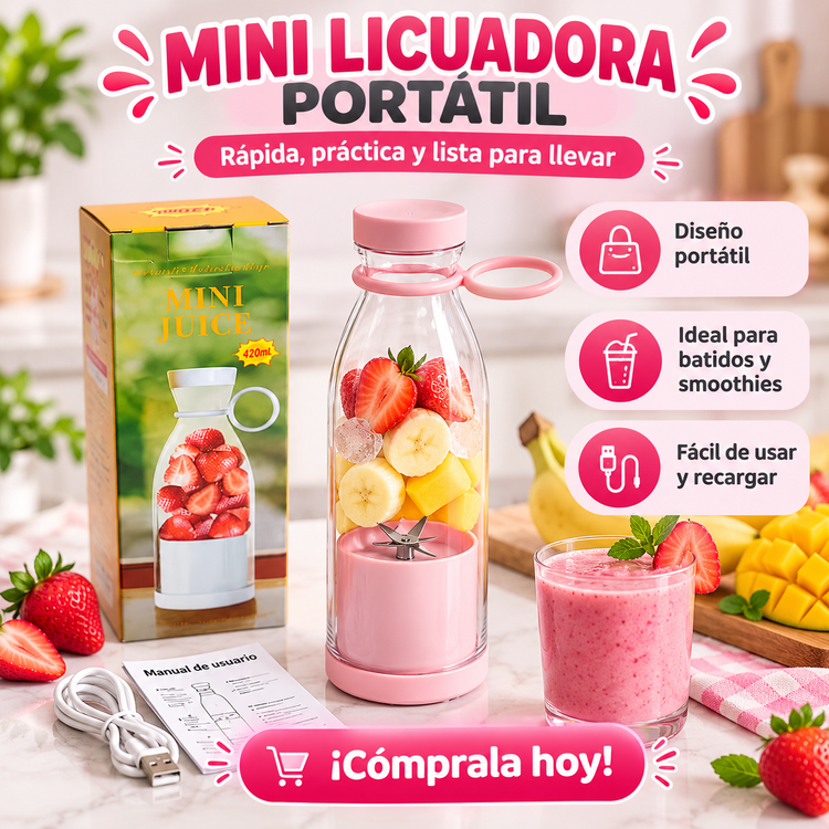 🥤✨ MINI LICUADORA RÁPIDA PORTÁTIL 350 ML – TUS BATIDOS DONDE QUIERAS