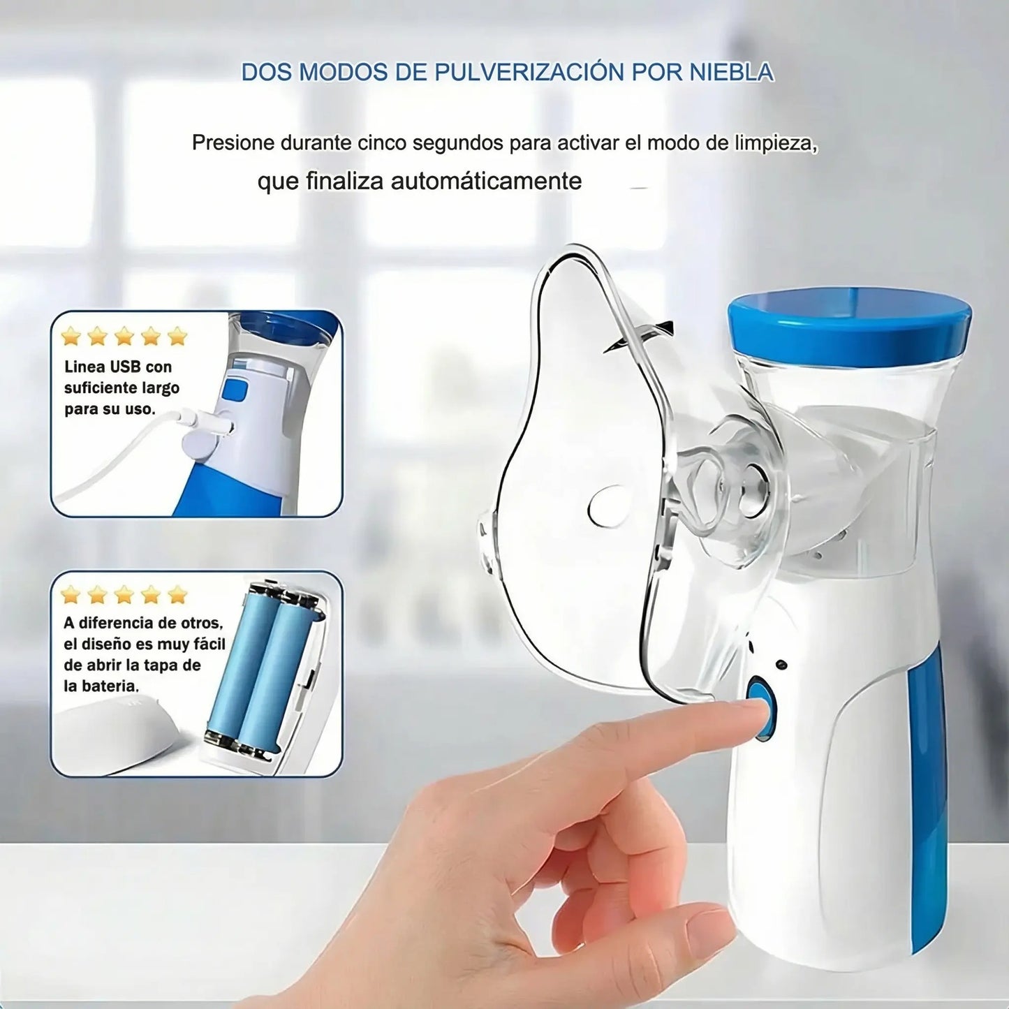 Nebulizador Portátil Niños y Adultos - Compacto y Silencioso