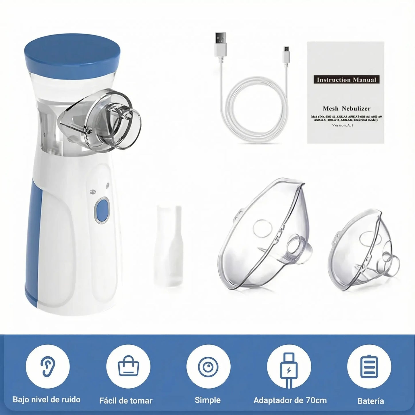 Nebulizador Portátil Niños y Adultos - Compacto y Silencioso