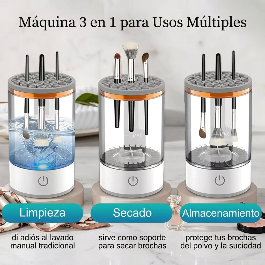✨ Limpiador Eléctrico de Brochas de Maquillaje - Limpieza Profunda en Segundos