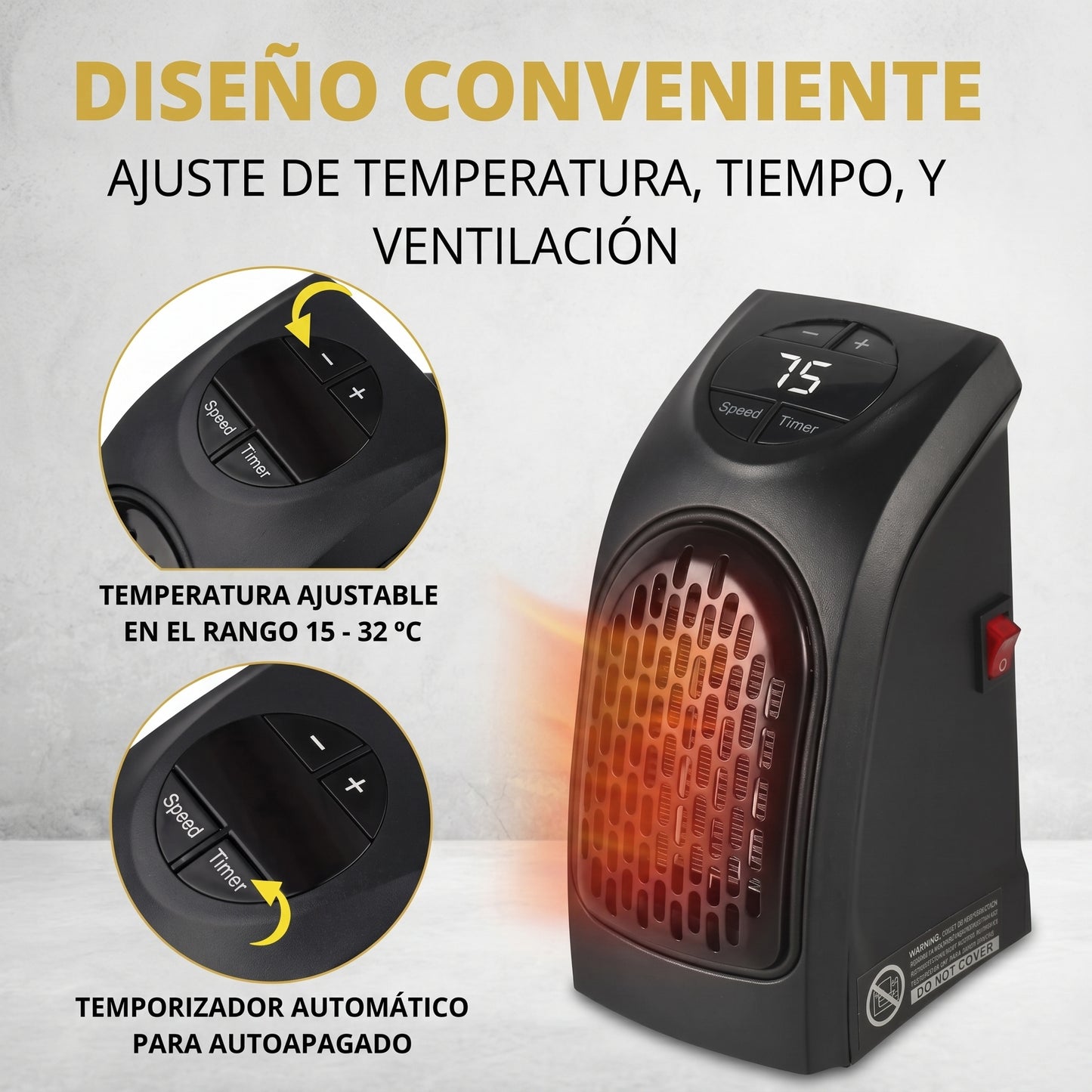 🏺 ¡Calentador Eléctrico Portátil de Pared 400W - Calor Rápido y Seguro para tu Invierno!