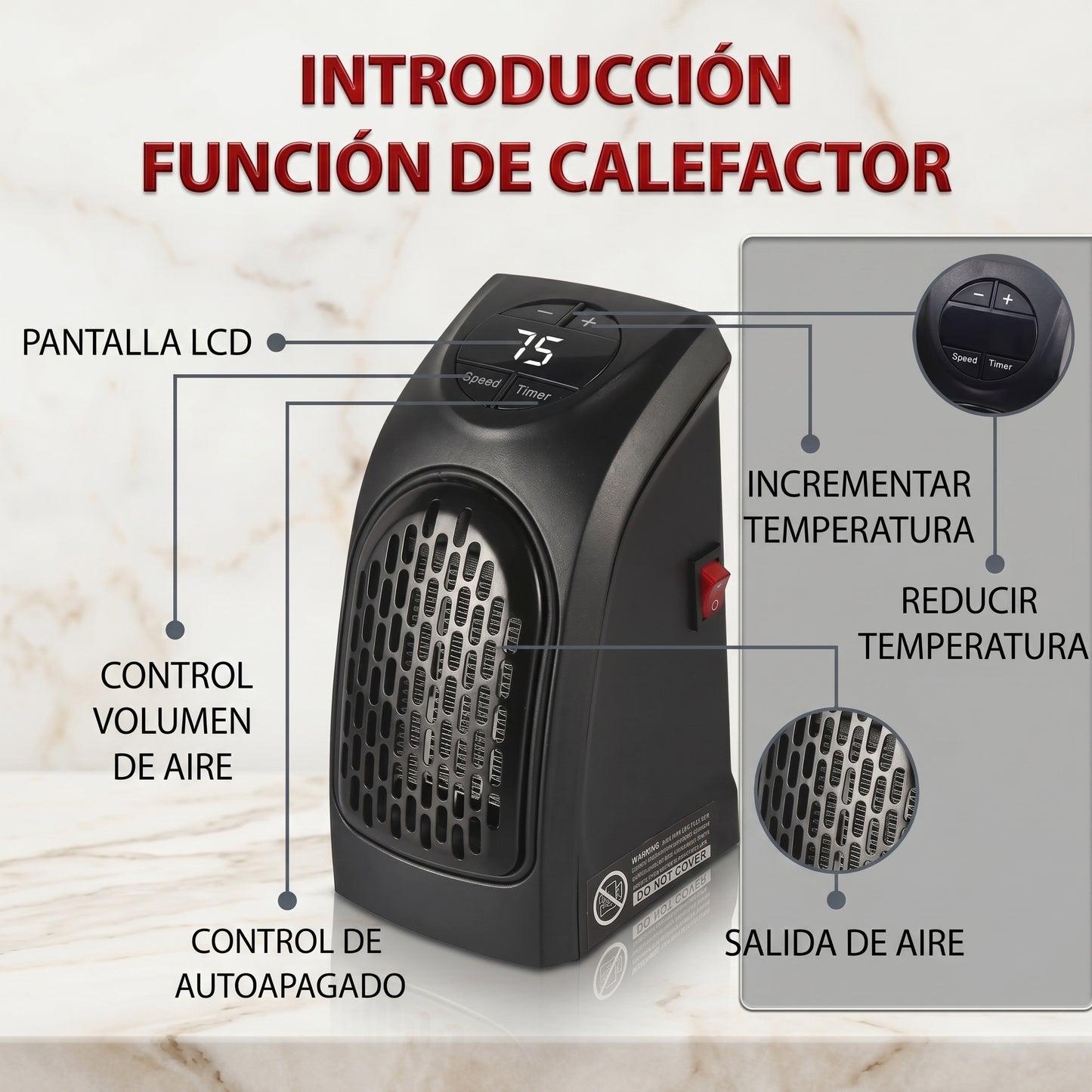 🏺 ¡Calentador Eléctrico Portátil de Pared 400W - Calor Rápido y Seguro para tu Invierno!