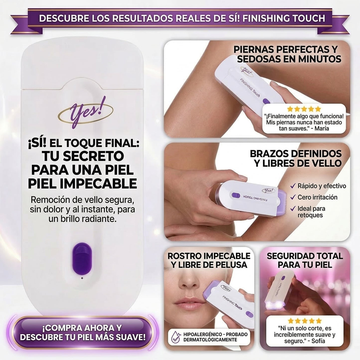 Depiladora de Precisión con Sensor Láser – Afeitado Perfecto y Sin Dolor