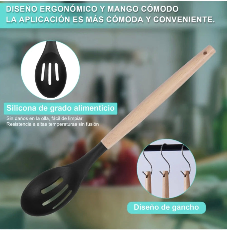 Kit Avanzado de Utensilios de Cocina de Silicona – 19 Piezas