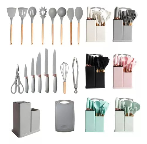Kit Avanzado de Utensilios de Cocina de Silicona – 19 Piezas