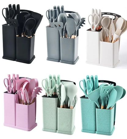 Kit Avanzado de Utensilios de Cocina de Silicona – 19 Piezas