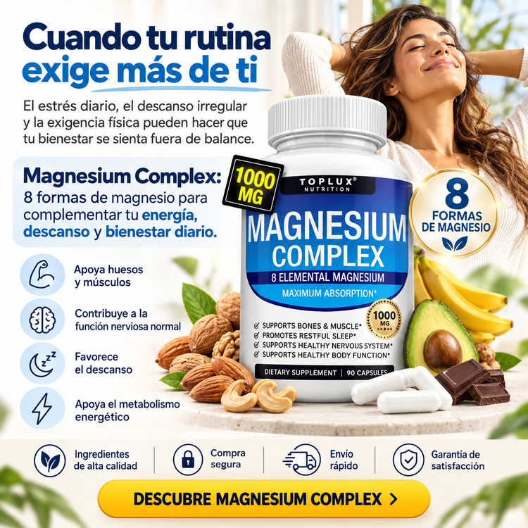 💊 Magnesio Complex 8 en 1 – 60 Cápsulas - USA| Bienestar Integral