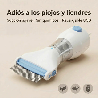 Cepillo Aspirador Saca Piojos Liendres - Eléctrico Sin Químicos USB