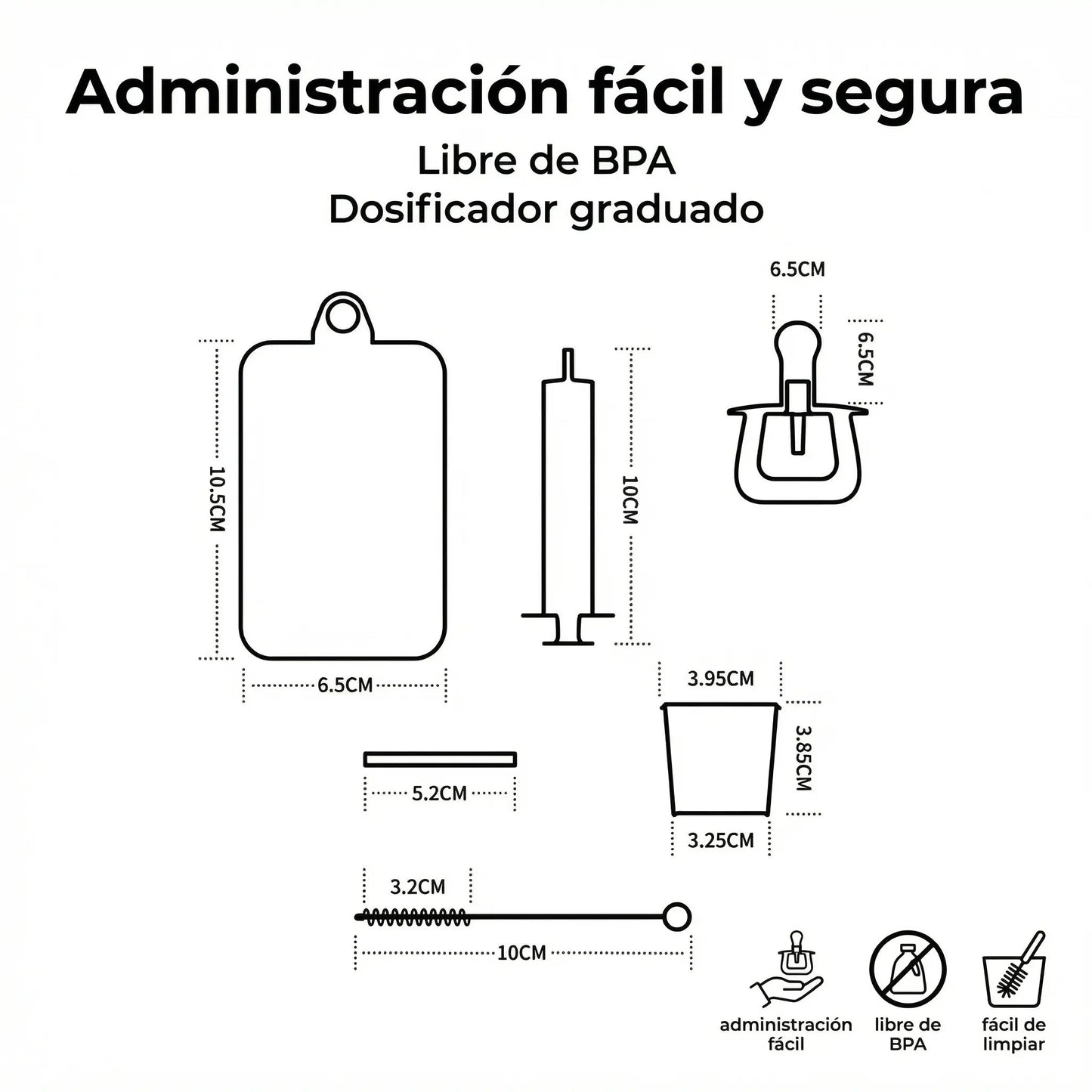 Chupete Dispensador Medicina Bebé - Administración Fácil Segura Libre BPA