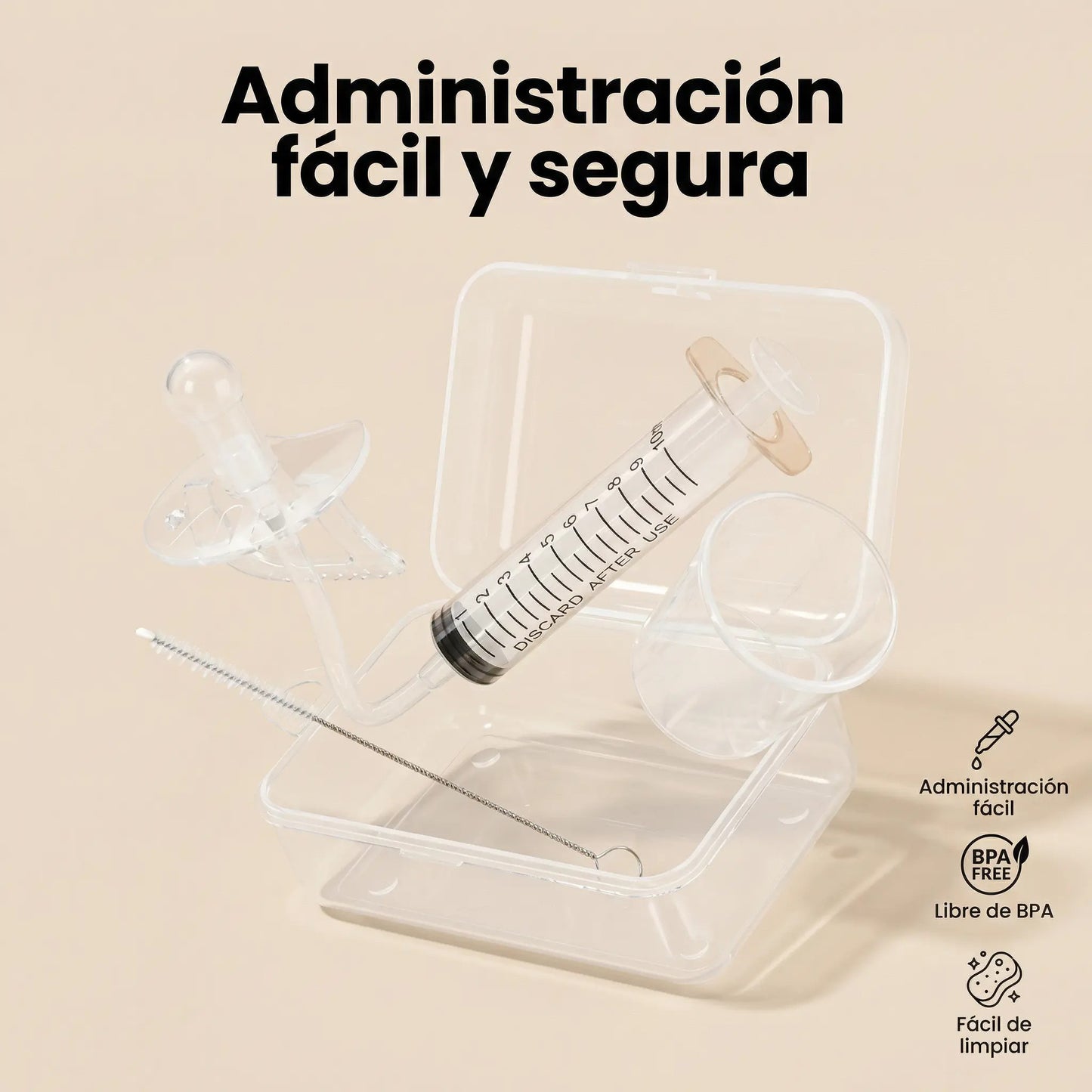 Chupete Dispensador Medicina Bebé - Administración Fácil Segura Libre BPA