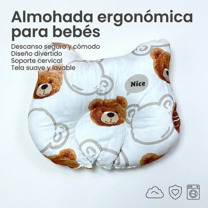 Almohada Cojín Ergonómico para Bebé Recién Nacido – Moldeadora de Cabeza (0-12 Meses)