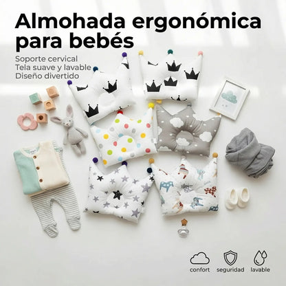 Cojín Almohada Reposa Cabeza Bebé - Ergonómico Hipoalergénico